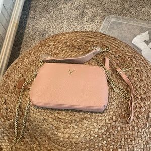 Dusty pink wristlet/ cross body